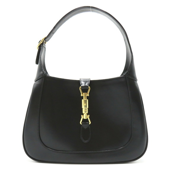 GUCCI 26S JACKIE SLIM SHOULDER BAG 28 IN BLACK CALFSKIN
